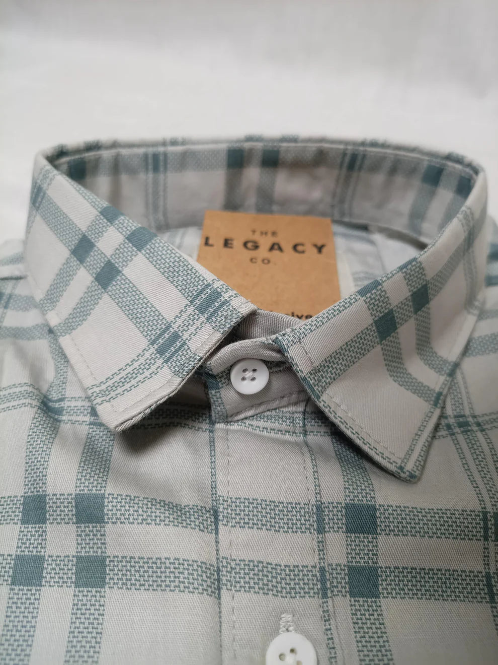 PISTA GREEN CHECKS IMPORTED COTTON SHIRT
