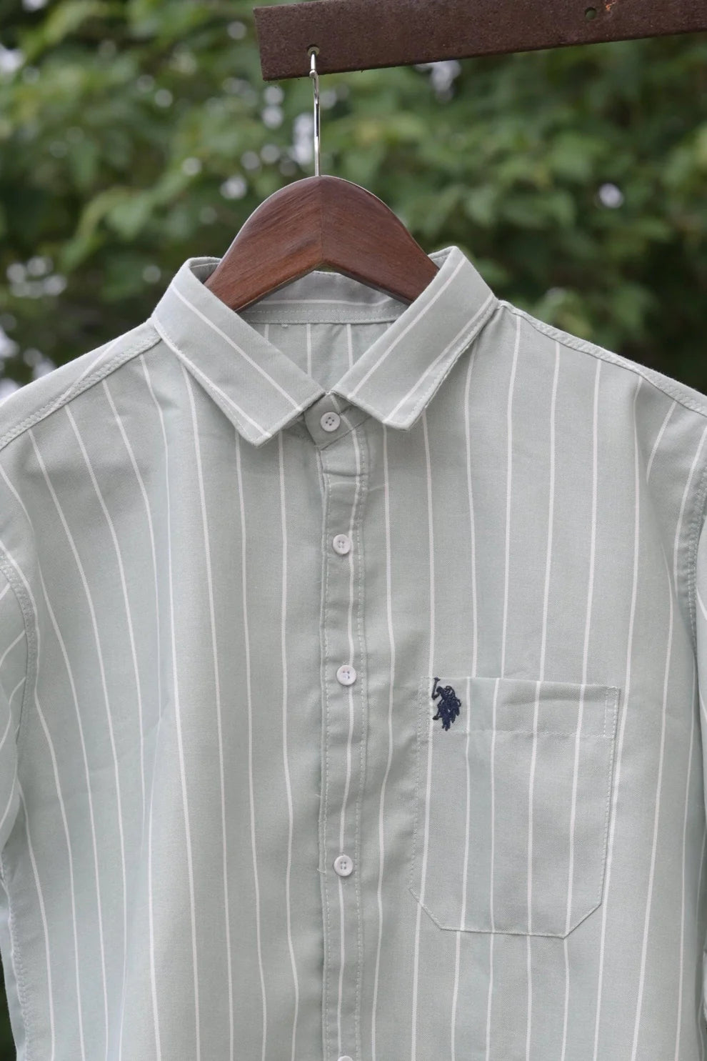 GREEN STRIPES SHIRT