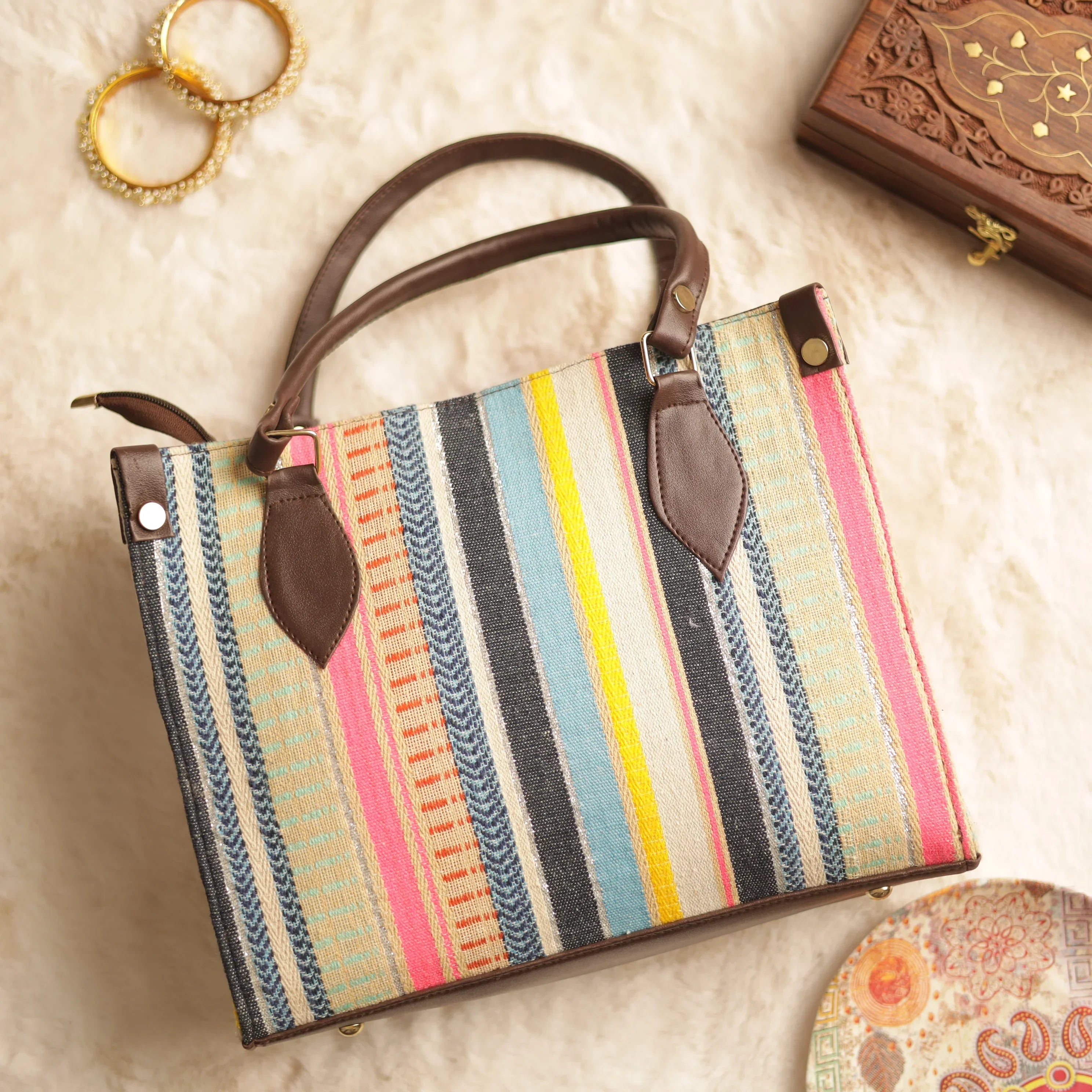 Jacquard Astrid Textured Tote Bag