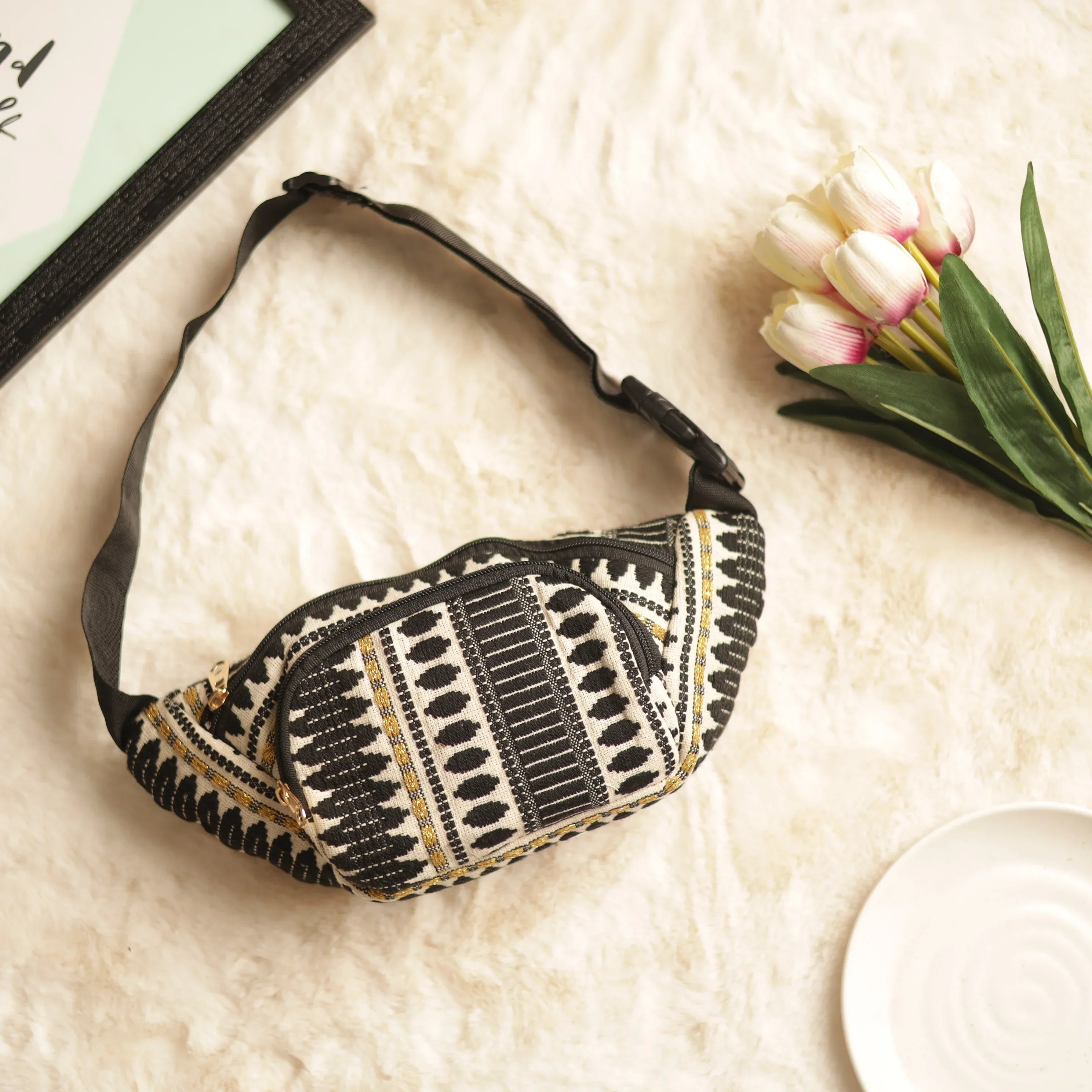 Jacquard Geometric Tribal Waist Bag