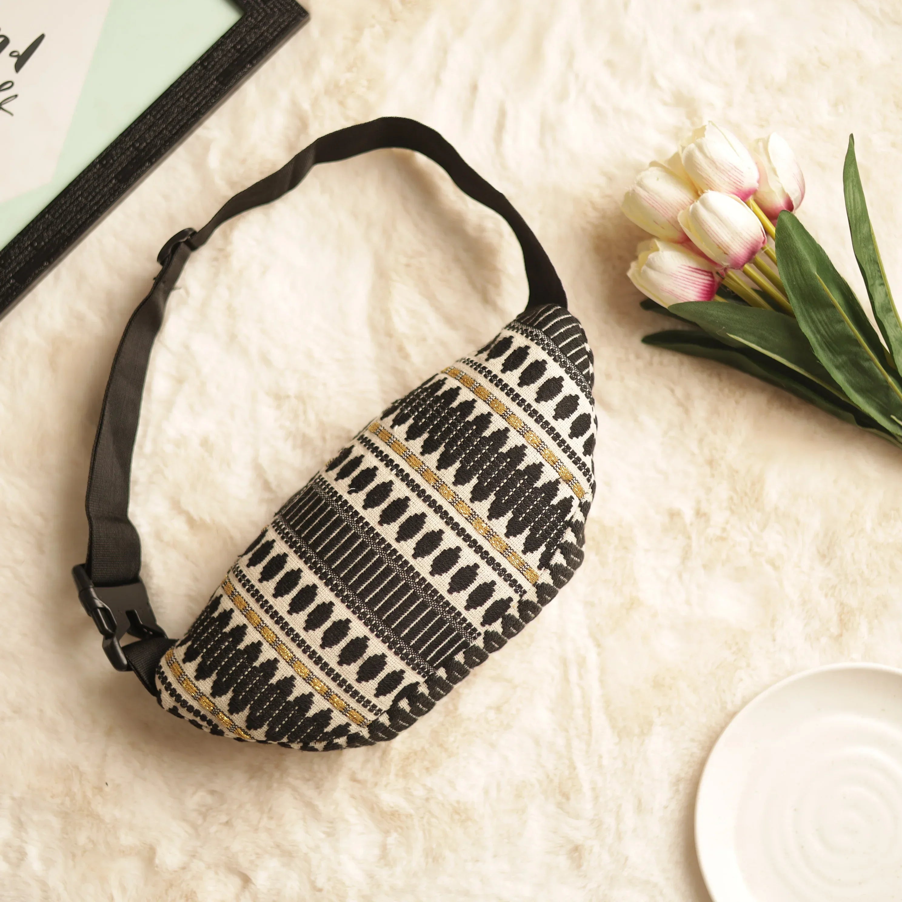 Jacquard Geometric Tribal Waist Bag