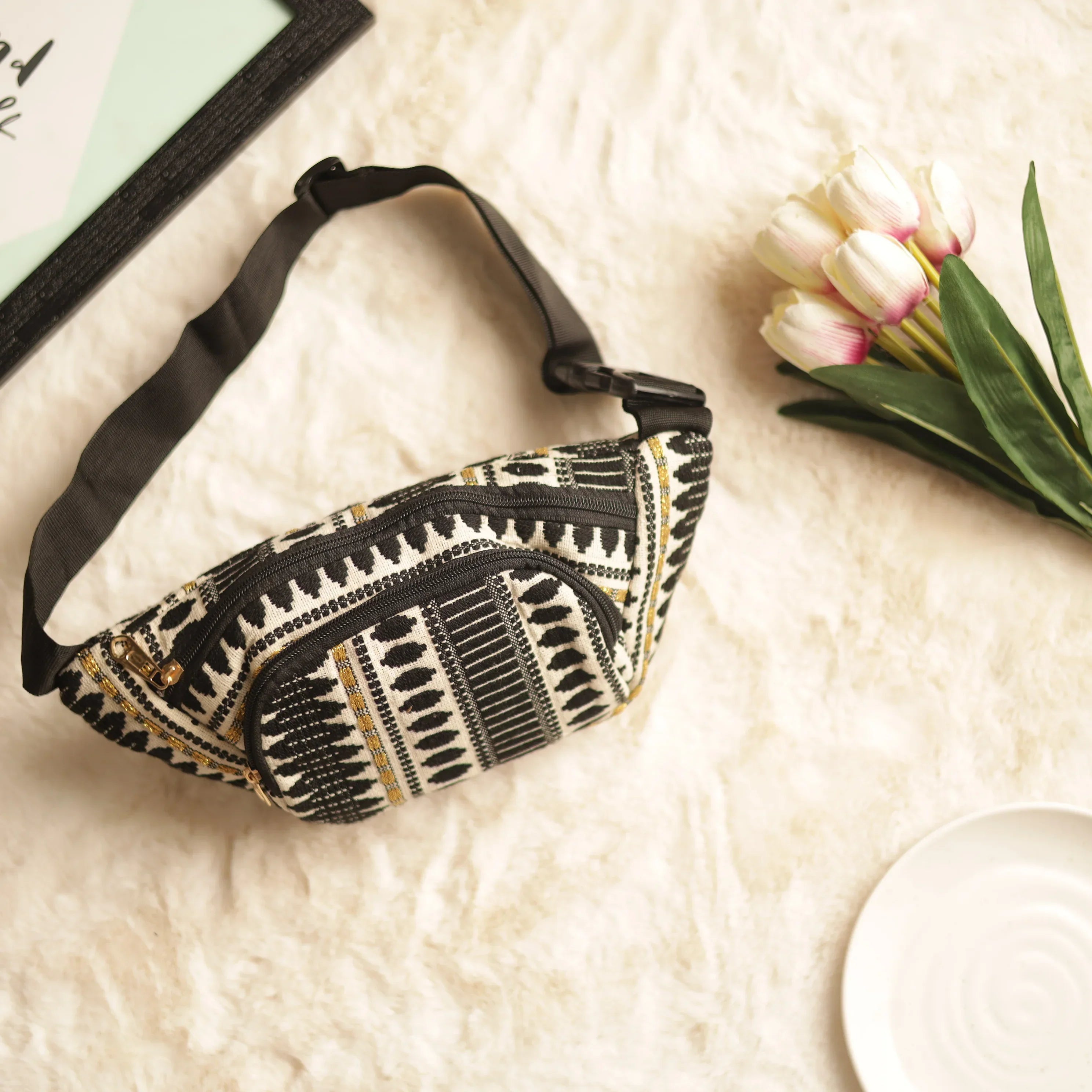 Jacquard Geometric Tribal Waist Bag