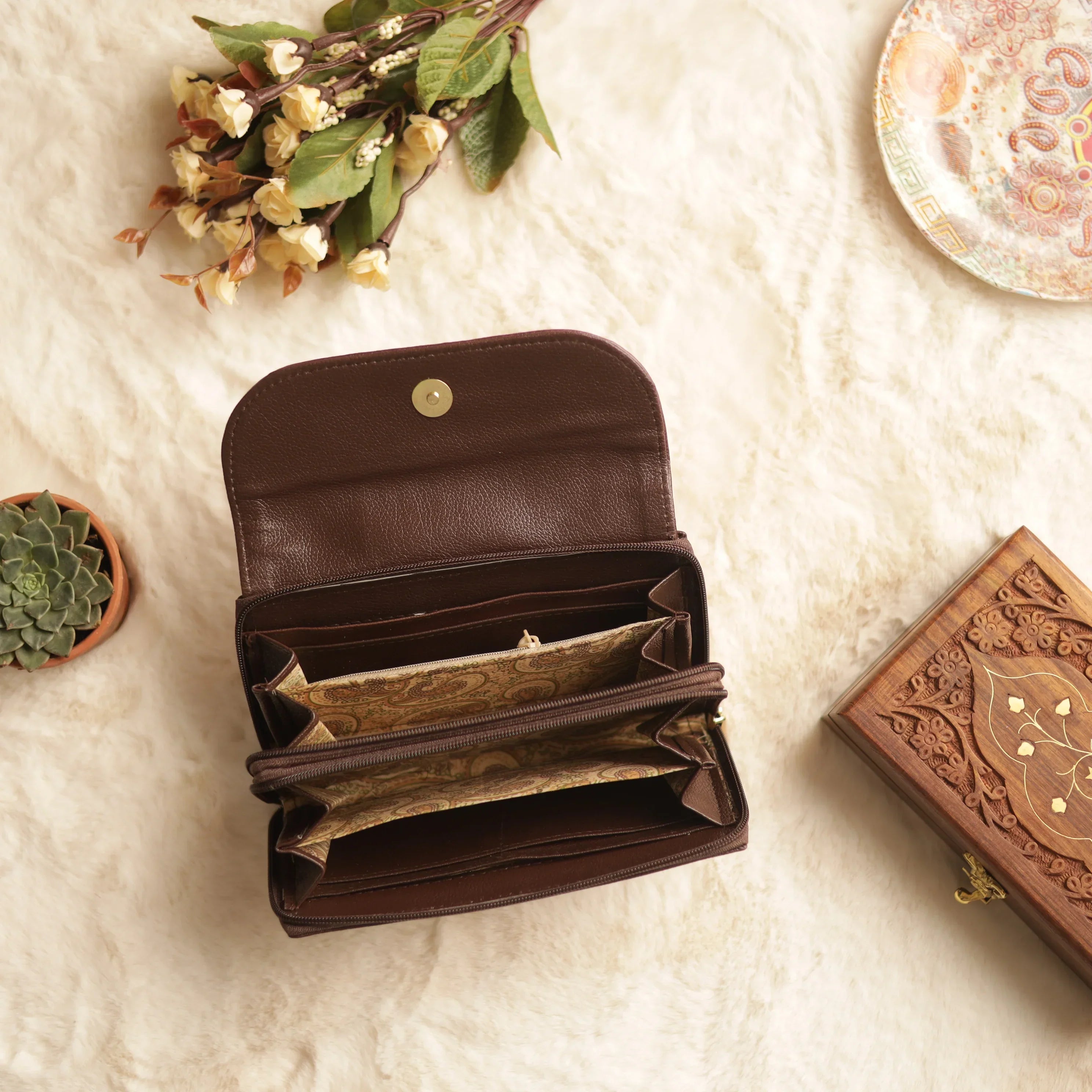 Jacquard Multicolor Strip Clutch