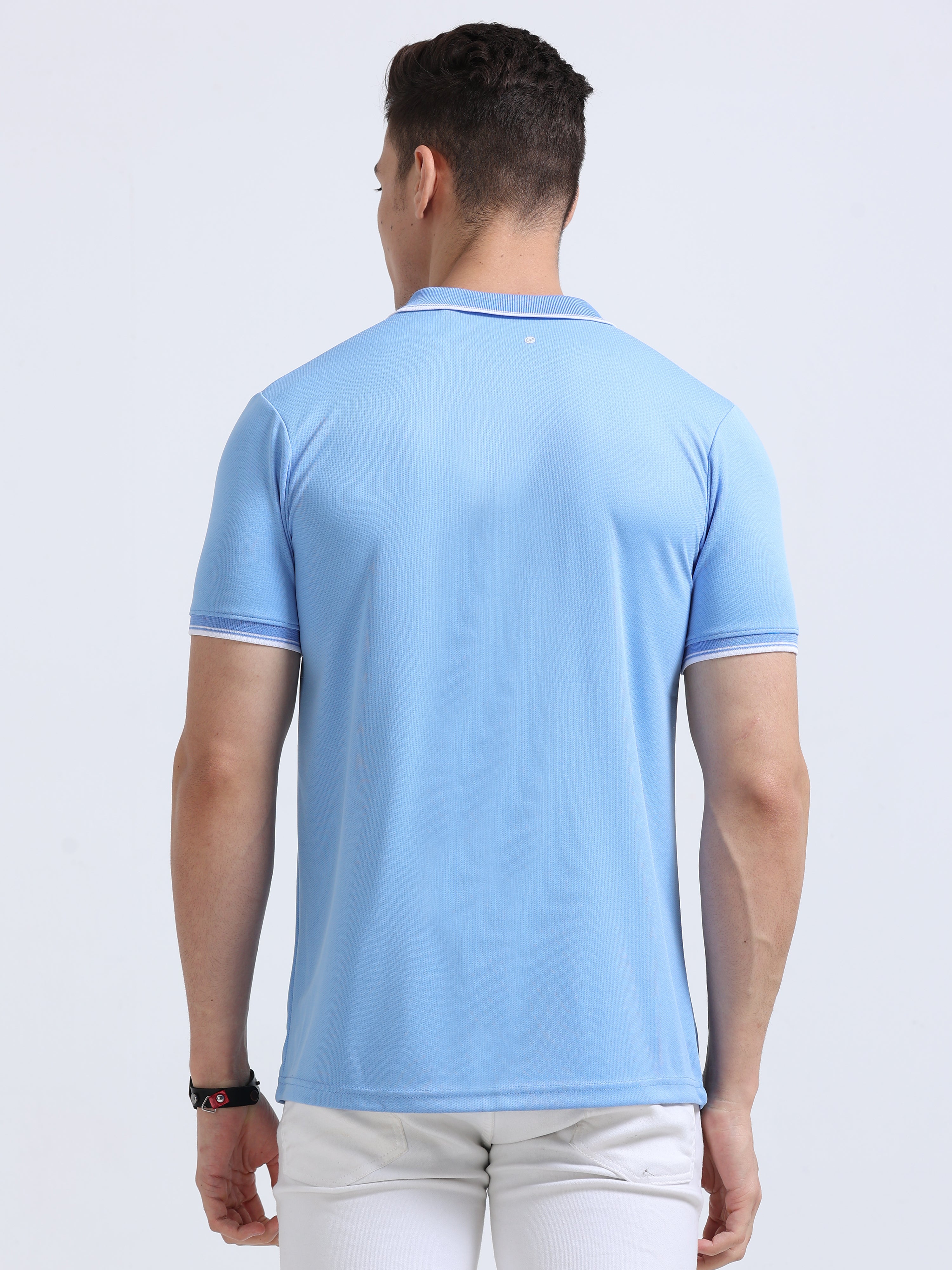 Premium Sky Blue Dri-Fit Polo T-Shirt for Men | Moisture Wicking |