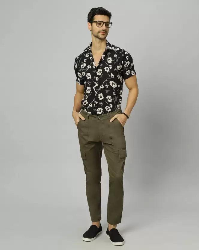 Olive Green Men Cargos