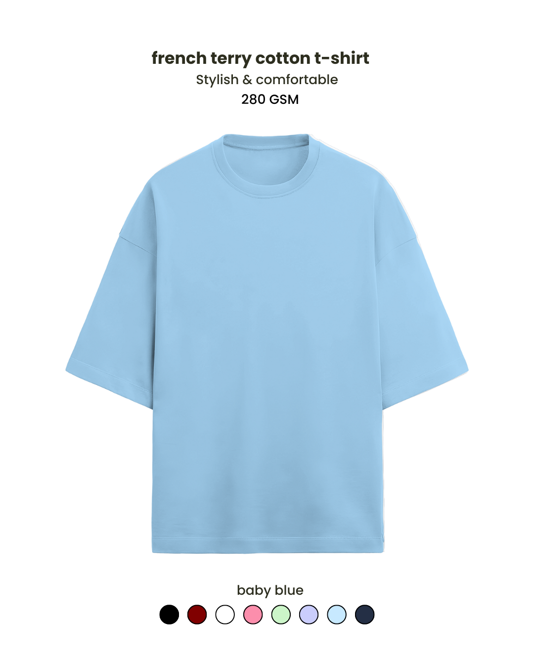 Premium cotton unisex 280 GSM  Oversized T-shirt (Copy) - Color Variant 3