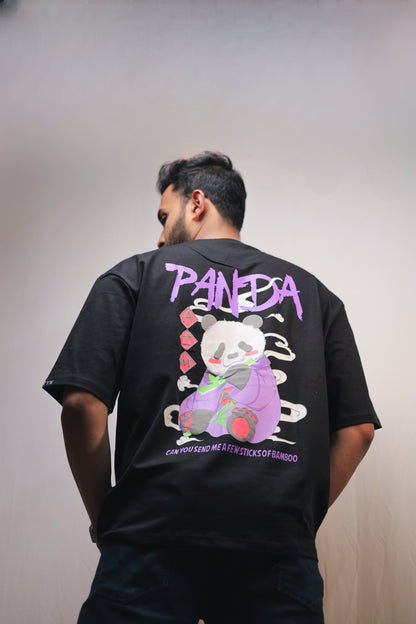 Panda Black Oversized T-shirt