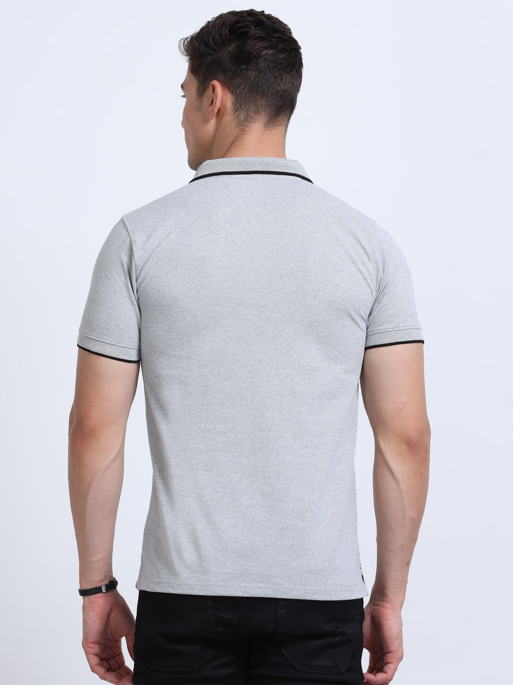 Premium Grey Eco Polo T-Shirt for Men | Sustainable Cotton Blend |