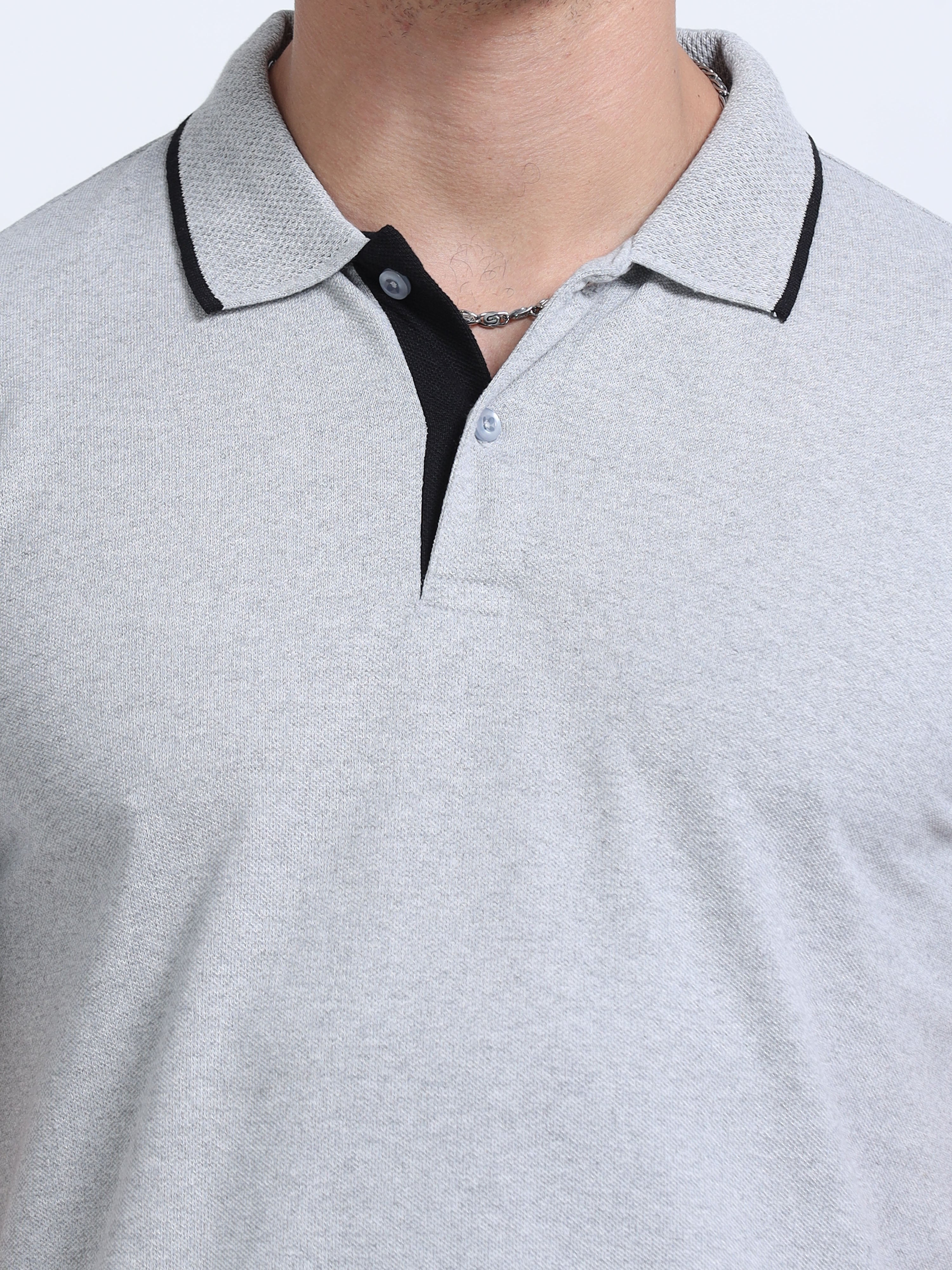 Premium Grey Eco Polo T-Shirt for Men | Sustainable Cotton Blend |