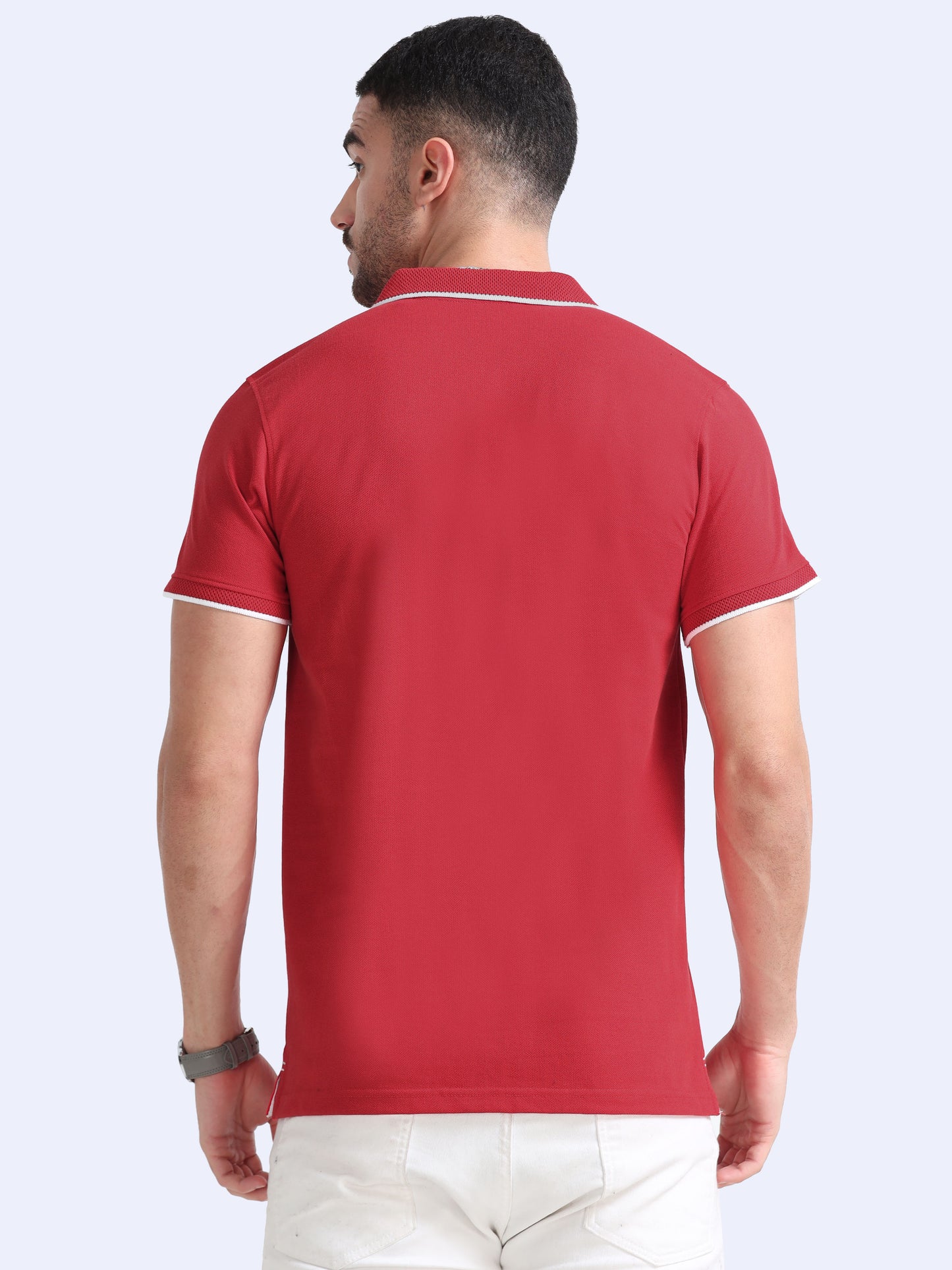 Red Eco blend Premium Quality Polo Regular Fit Solid T-shirt For Men