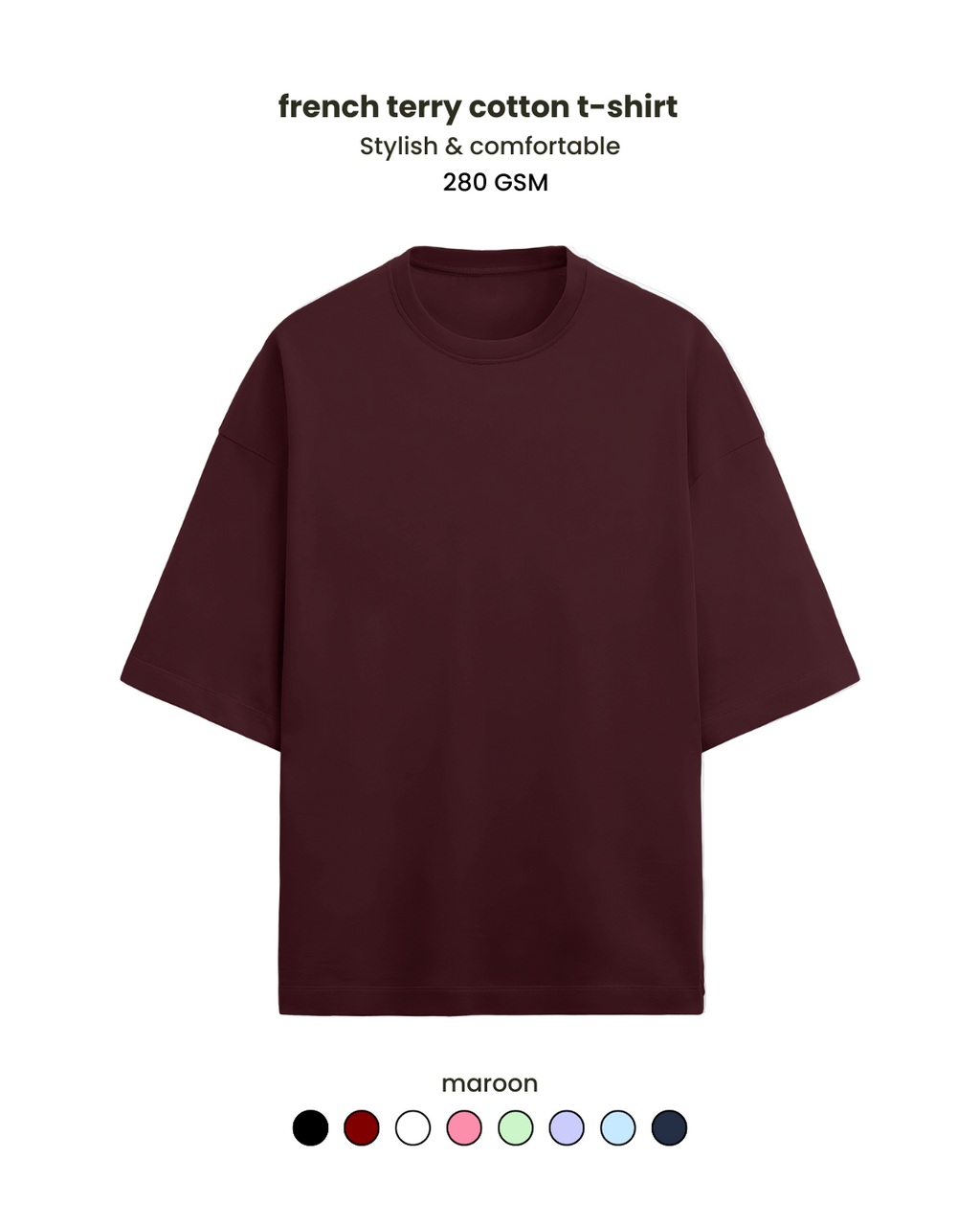 Premium cotton unisex 280 GSM  Oversized T-shirt (Copy) - Color Variant 3