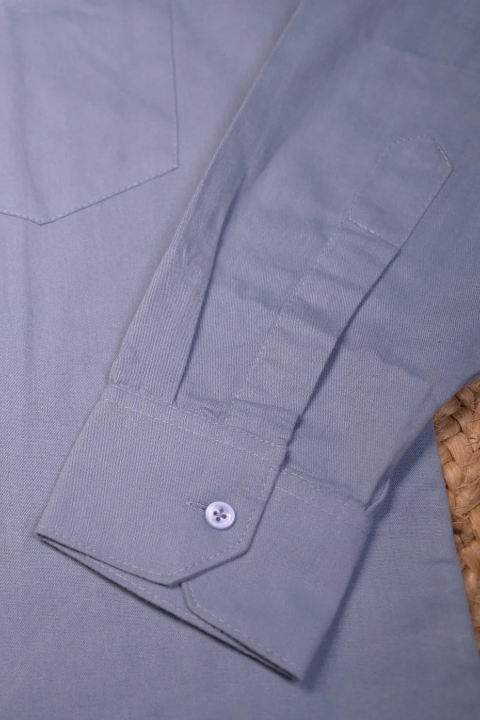 SEA BLUE COTTON SOLID SHIRTS FOR MEN