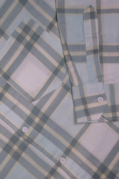 GREEN CHECKS CODE COTTON SHIRT