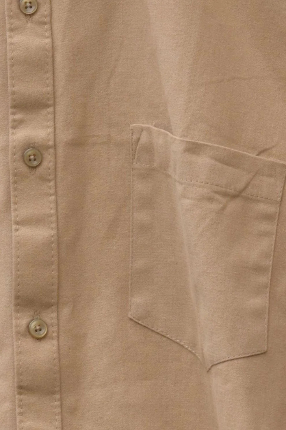 KHAKI COTTON SOLID SHIRTS FOR MEN