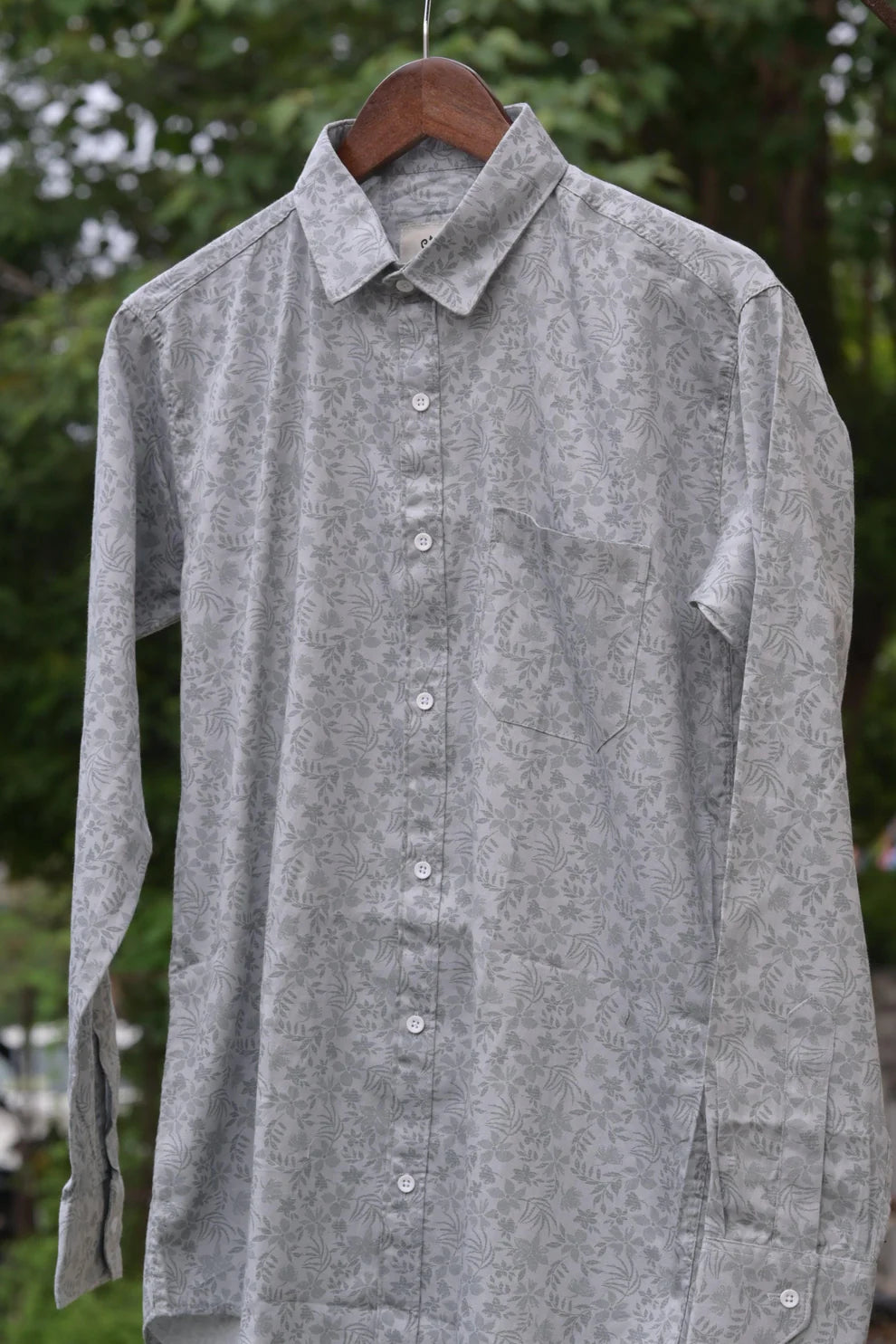 GRAYISH GREEN FLOWER PRINTED SHIRT