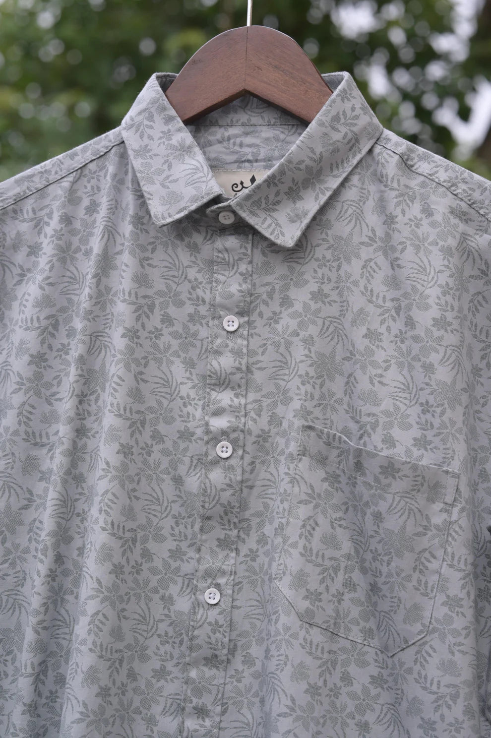 GRAYISH GREEN FLOWER PRINTED SHIRT