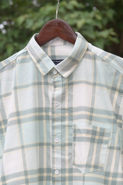 GREEN CHECKS CODE COTTON SHIRT