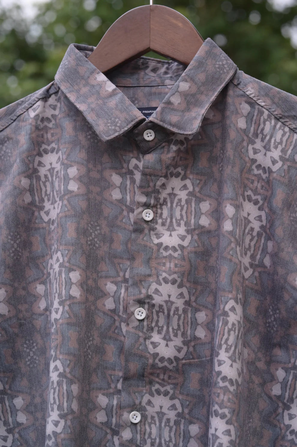 GRAY ABSTRACT PRINTED SHIRT