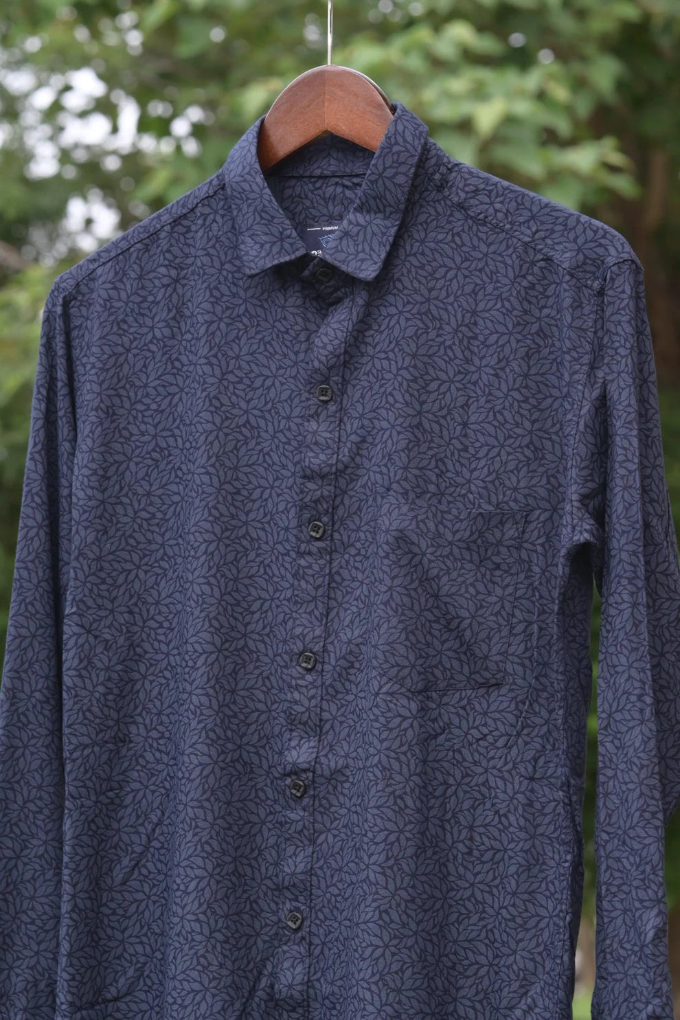 NAVY BLUE IMPORTED COTTON PRINTED SHIRT