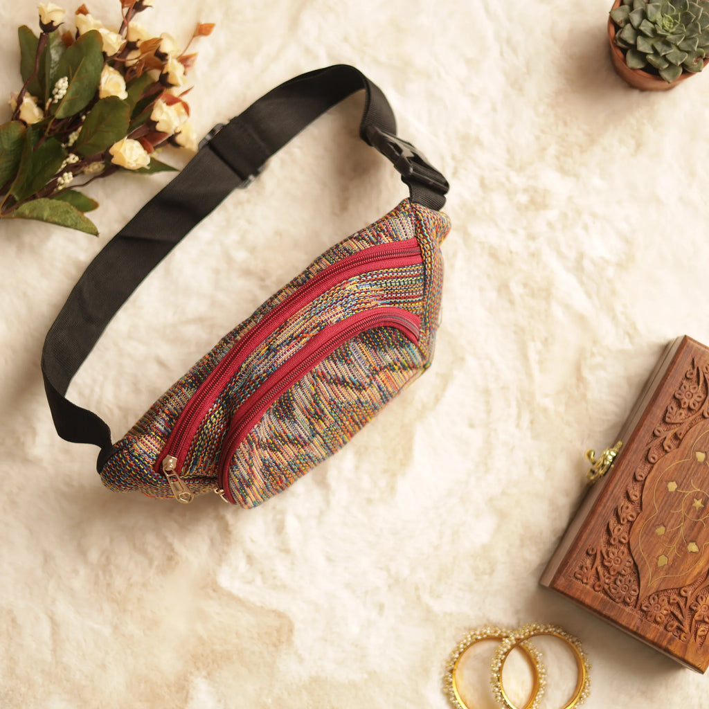 JACQUARD TWILIGHT DRAMA WAIST BAG