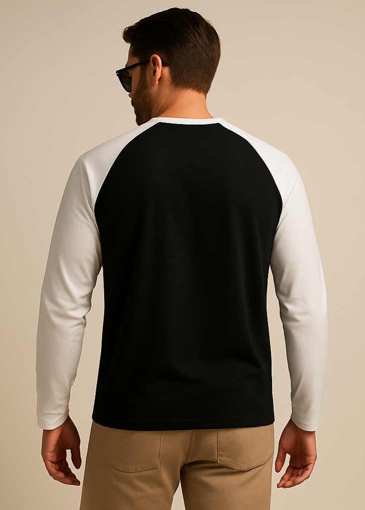 Black White Raglan Back Exact
