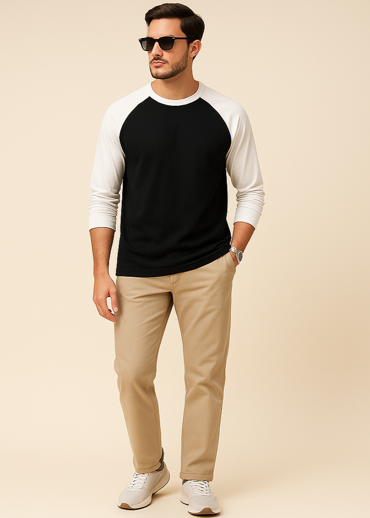 Black White Raglan Full Body Exact