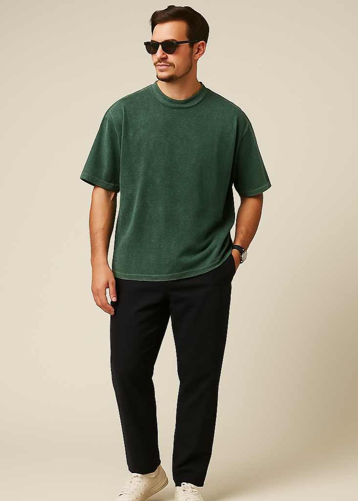 Bottle Green Acid Washed Full Body