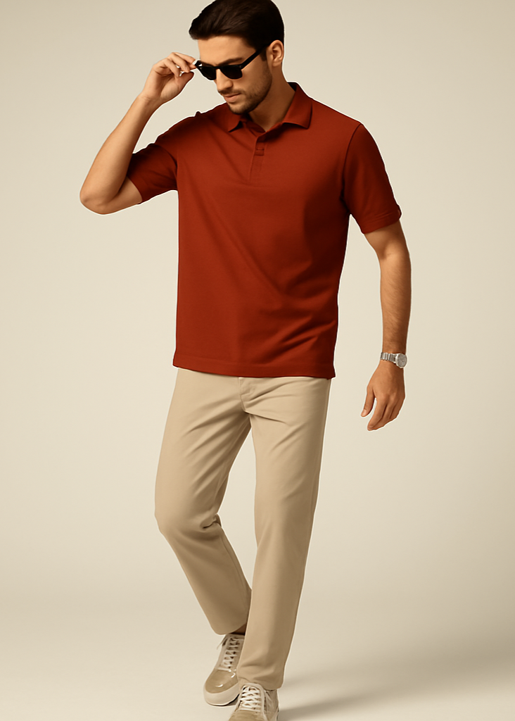 Brick Red Polo Full Body