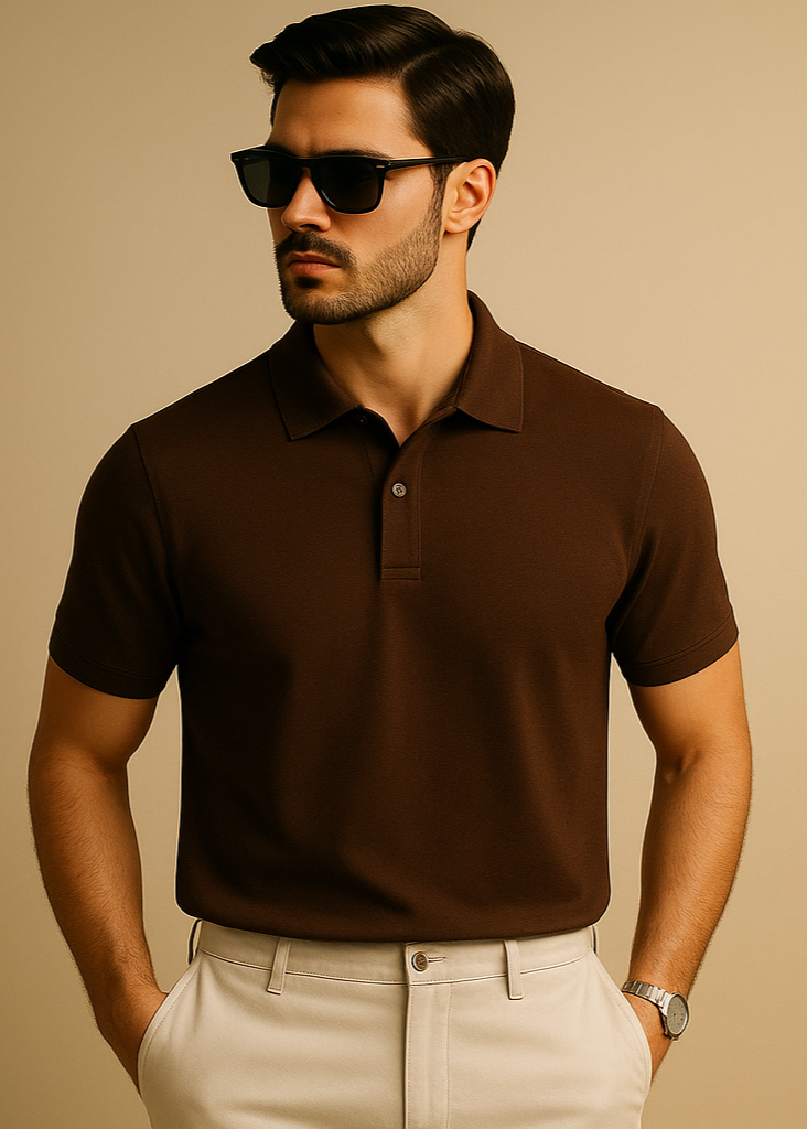 Coffee Brown Polo Front