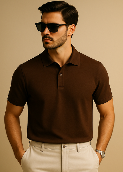 Coffee Brown Polo Front