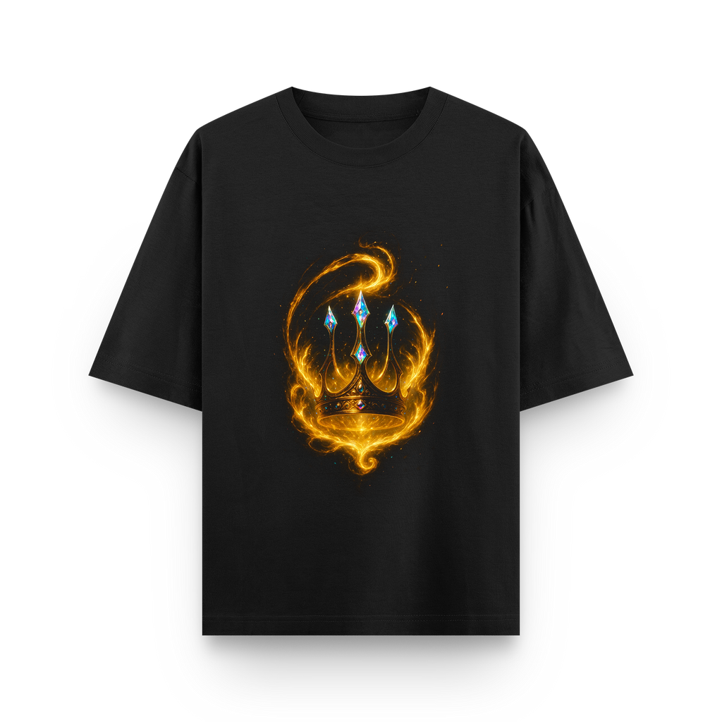 FLAME CROWN OVERSIZED T-SHIRT – PREMIUM COTTON