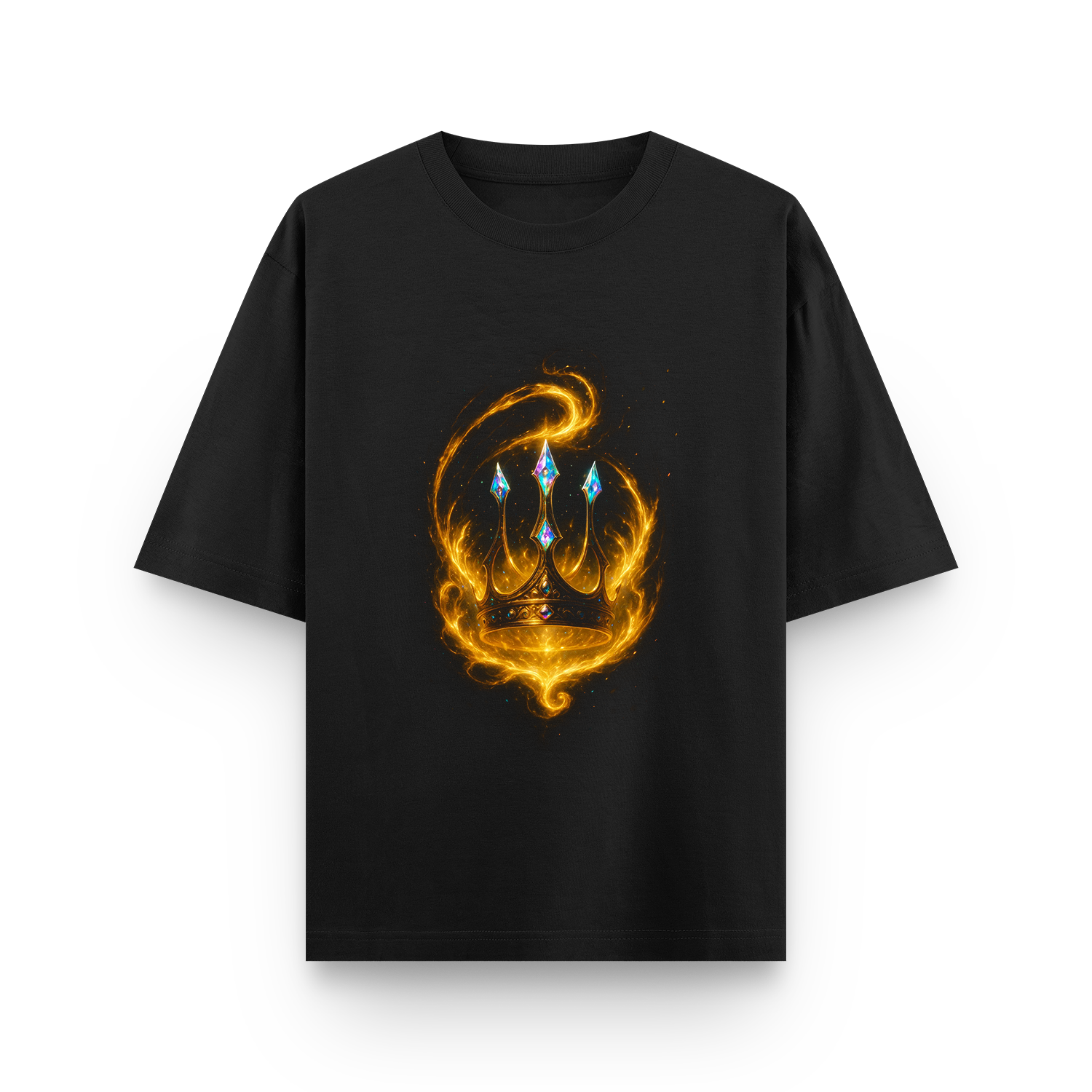 FLAME CROWN OVERSIZED T-SHIRT – PREMIUM COTTON