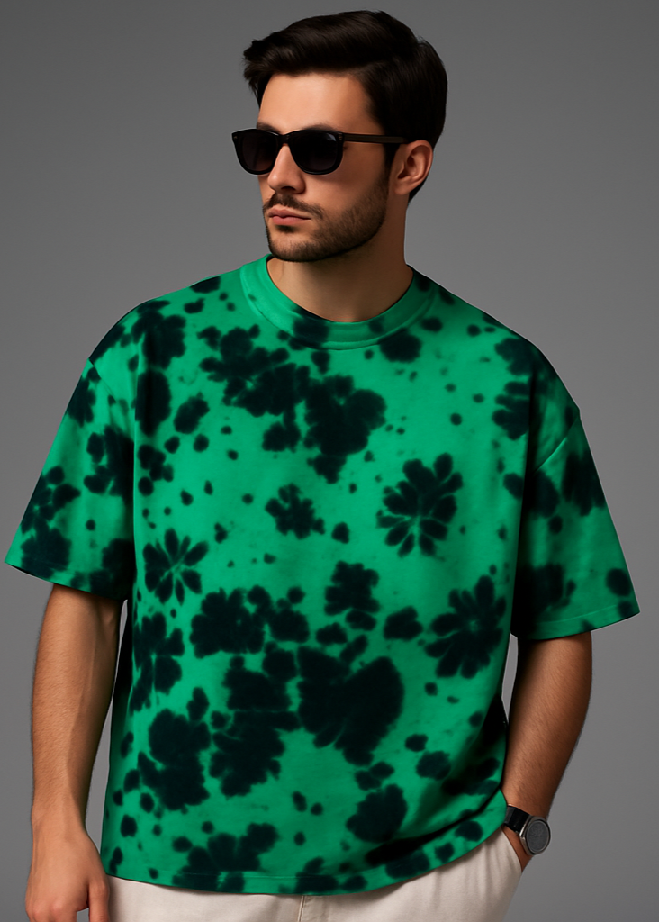 Green Black Tie Dye Studio Front Exact