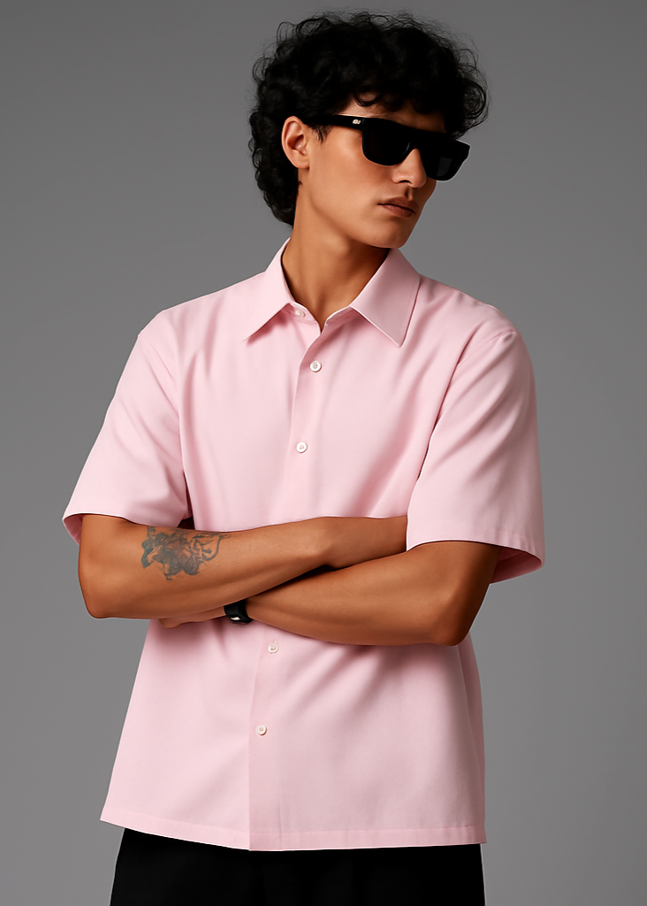 Light Baby Pink Shirt New Pose