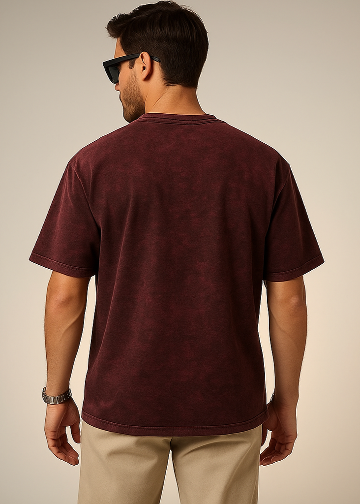 Maroon Acid Washed Back