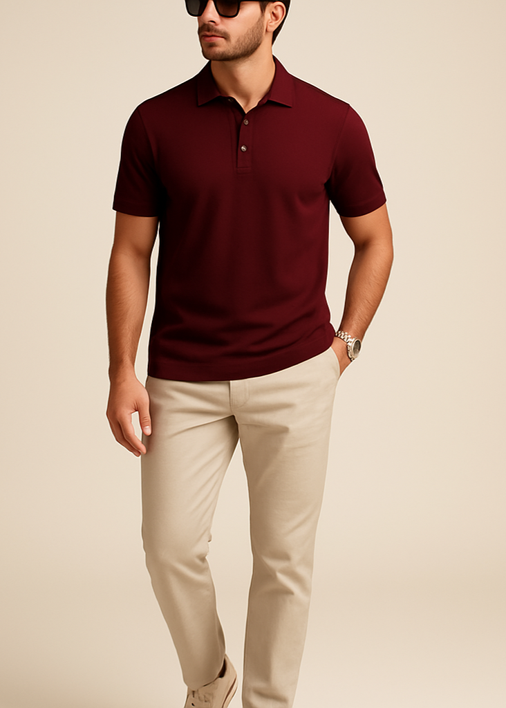 Maroon Polo Full Body