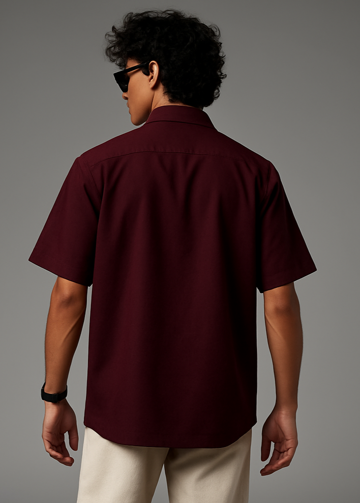 Maroon Shirt Back View