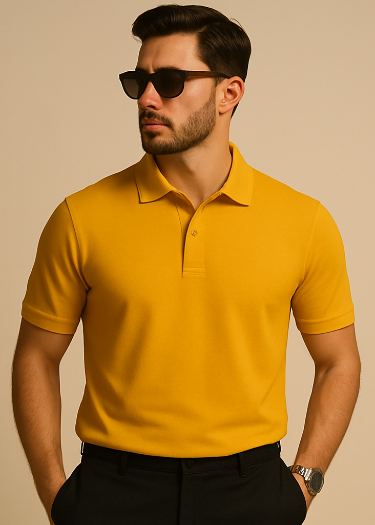 Mustard Yellow Polo Front