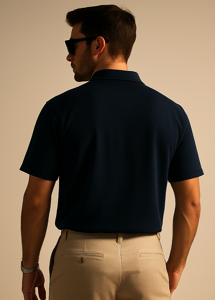 Navy Blue Polo Back