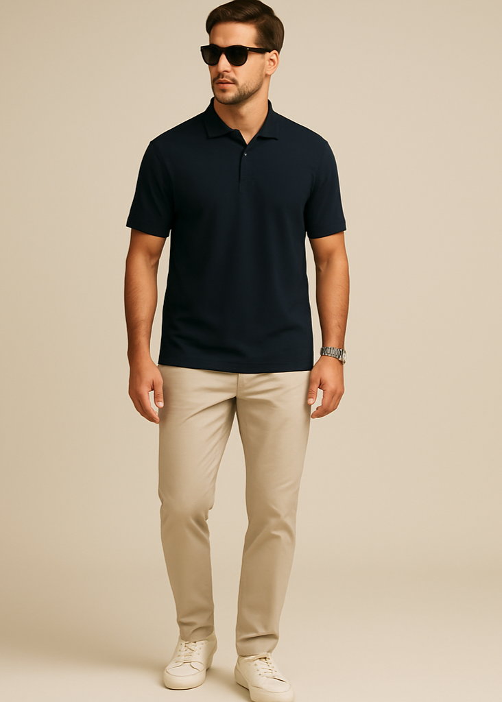 Navy Blue Polo Full Body