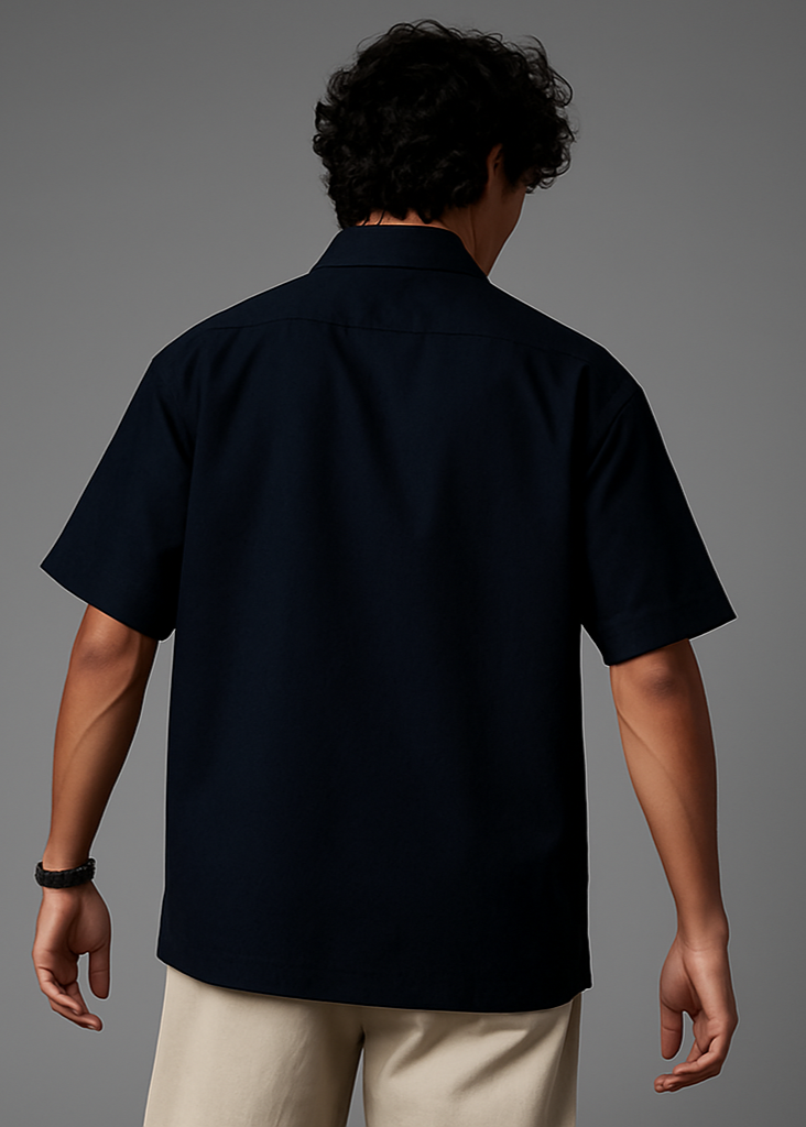 Navy Blue Shirt Back View