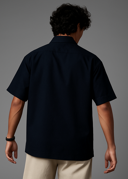 Navy Blue Shirt Back View
