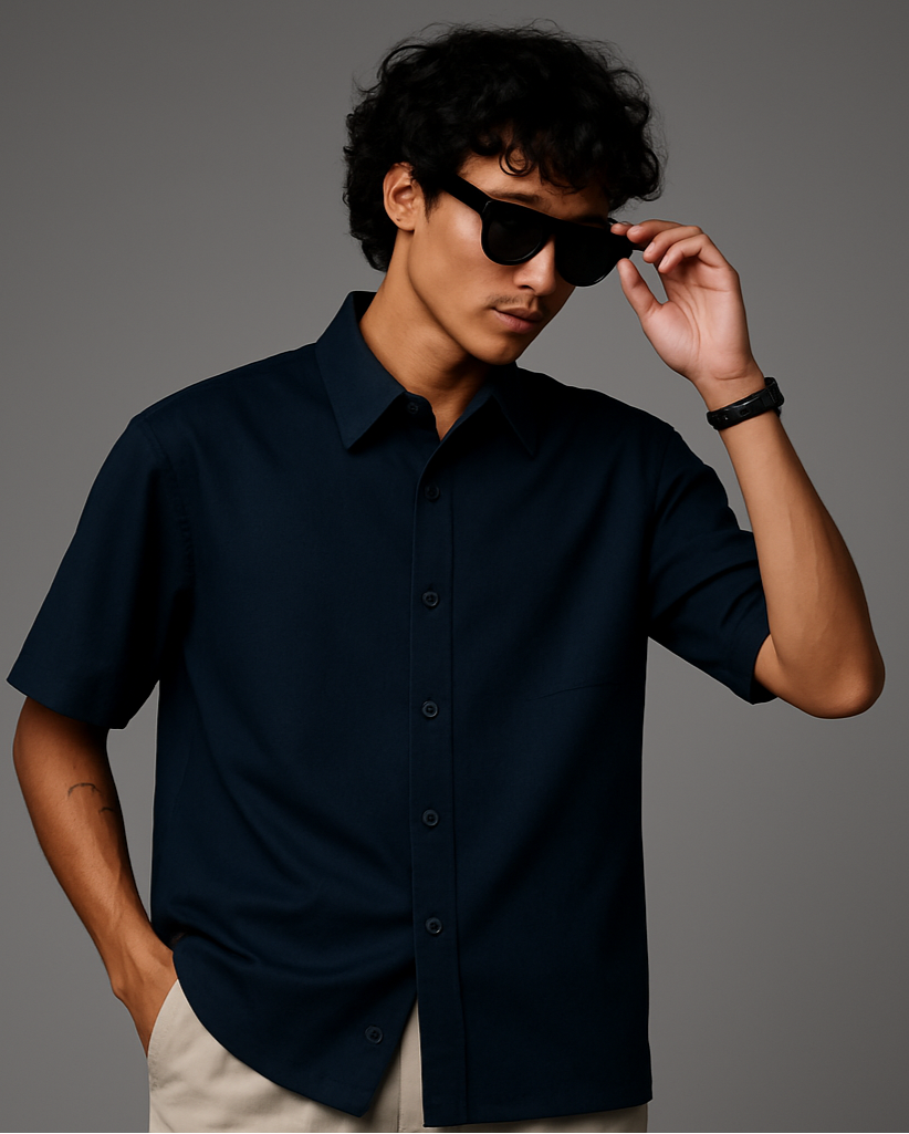 Navy Blue Shirt New Pose