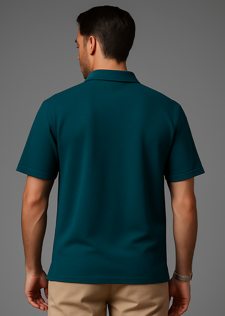Petrol Blue Polo Studio Back