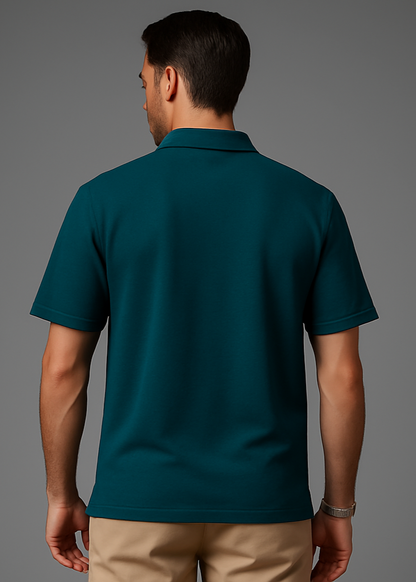 Petrol Blue Polo Studio Back