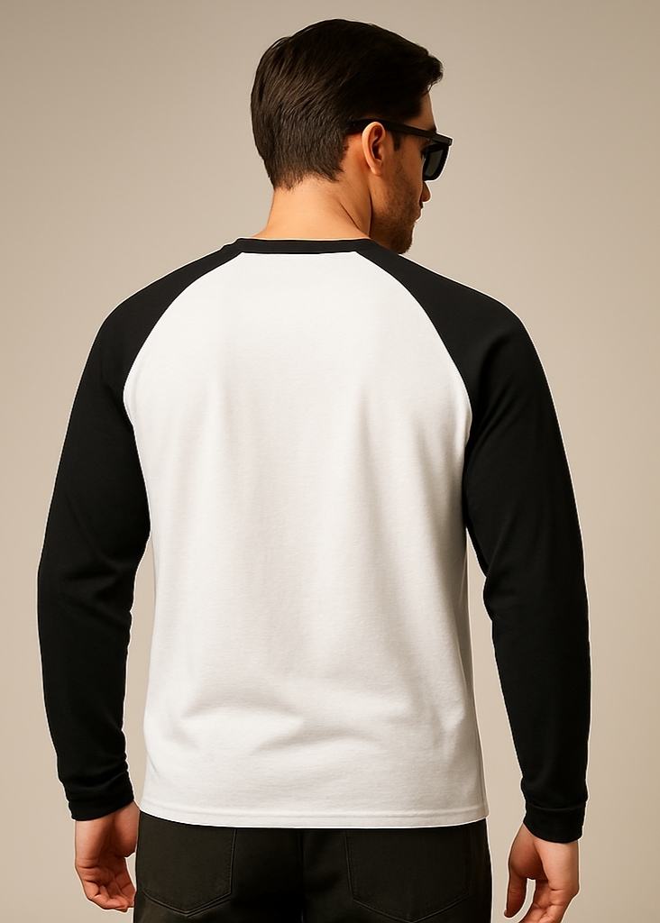 White Black Raglan Back Exact