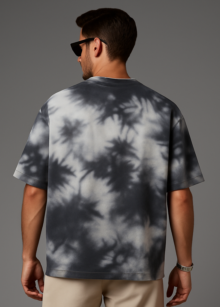 White Black Tie Dye Studio Back Exact