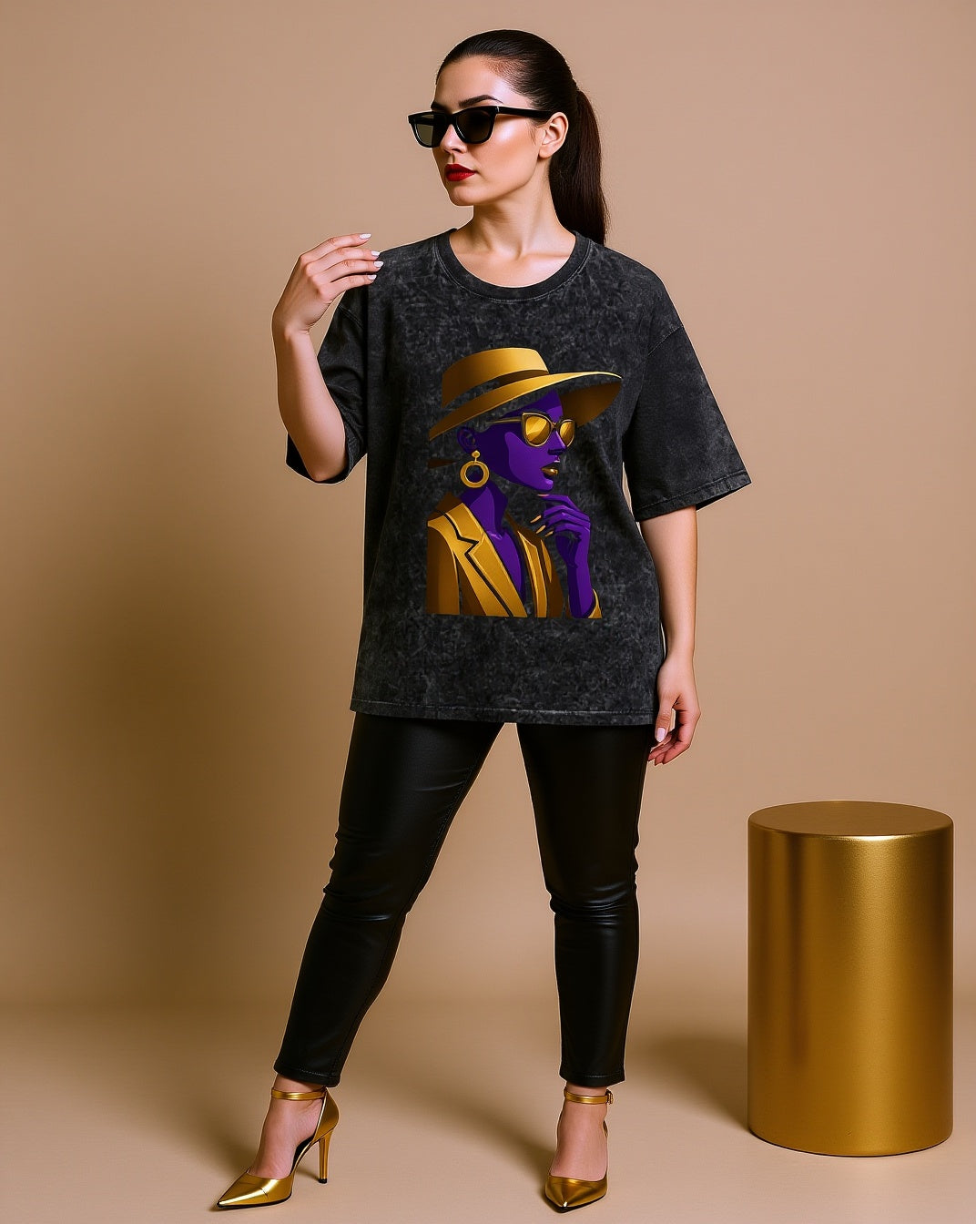 Gold Hat Oversized T-Shirt