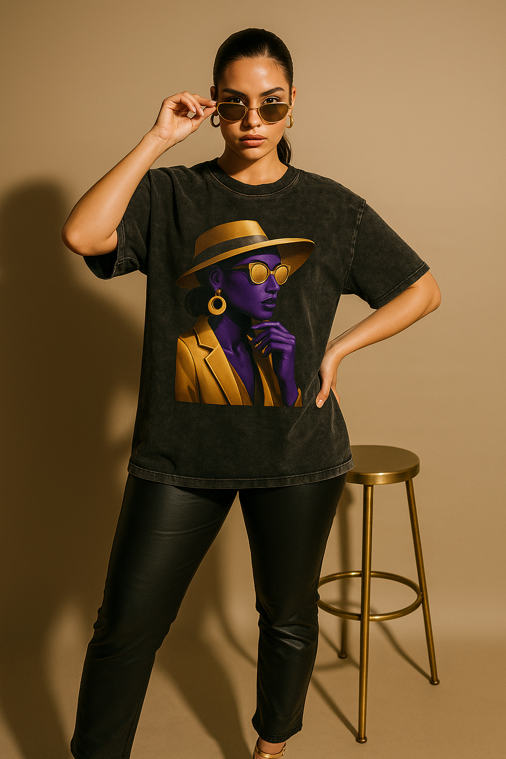 Gold Hat Oversized T-Shirt