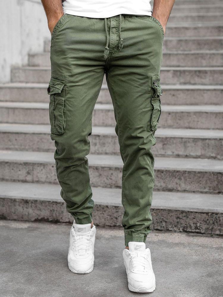 Olive Green Multi Pocket Cargo With Grip